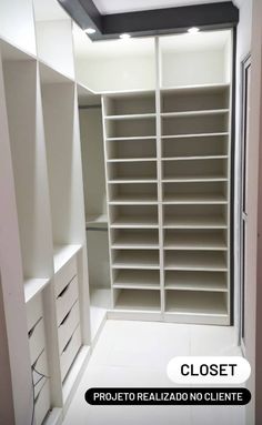 the closet is empty and ready to be used for storage or other things that are in it