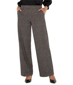 From Liverpool Los Angeles&#x2C; these trousers feature:Knit herringbone fabricationMid-riseWide legSlanted side pocketsWelt back pocketsCenter front button/zip closureApprox. 31" inseamPolyester/rayon/spandexMachine wash/tumble dry Imported. Herringbone Pattern Trousers For Fall, Fall Herringbone Trousers, Stretch Wool Bottoms For Fall, Wool Bottoms With Herringbone Pattern For Workwear, Winter Herringbone Pattern Pants For Work, Fall Workwear Bottoms With Herringbone Pattern, Fall Herringbone Pattern Bottoms For Workwear, Dillard's, Wide Leg Trousers