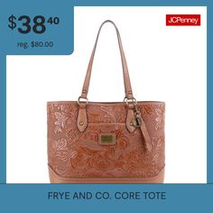 This Frye and Co. women's tote bag combines heritage styling with a contemporary finish. This large bag has a magnetic snap closure, multiple pockets and interior compartments to stow your phone and small essentials, plus gold-tone hardware details. Wear it to work or weekend outings.Features: PocketClosure Type: Magnetic SnapPockets: 2 Inside Cell Phone Pockets, 1 Inside Zip Pocket, 1 Front Slip PocketMetal Color: Gold ToneMeasurements: 11.63 Height/Inches, 5.25 Depth/Inches, 14.25 Width/Inche… Everyday Bags With Signature Hardware, Leather Bags With Signature Hardware For Daily Use, Leather Tote Bag With Signature Hardware, Everyday Leather Shoulder Bag With Signature Hardware, Leather Shoulder Bag With Signature Hardware For Everyday Use, Shoulder Bag With Signature Hardware, Leather Tote Shoulder Bag With Signature Hardware, Leather Shoulder Tote Bag With Signature Hardware, Heritage Fashion