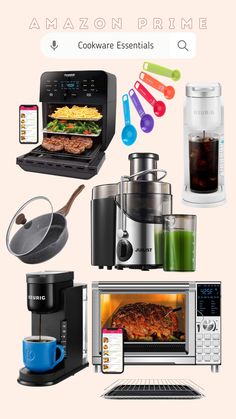 there are many appliances and cooking utensils on this page to describe what they are