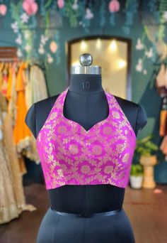 Halter Saree Blouse, Halter Neck Blouse Design, Measurements Chart, Plain Blouse