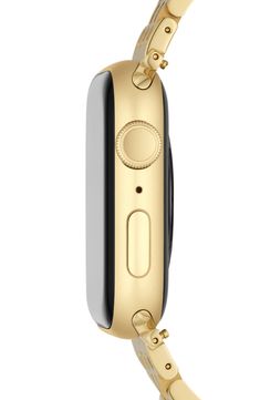 Upgrade your Apple Watch with this luxe seven-link bracelet made from stainless steel in polished goldtone plate for an air of classic sophistication. Apple Watch not included 20mm band width Includes two interchangeable endpieces compatible with all 38mm-49mm Apple Watch styles Stainless steel/goldtone plate Imported Classic Gold Apple Watch Band With Polished Finish, Classic Gold Polished Apple Watch Band, Modern Gold Apple Watch Band With Polished Finish, Luxury Gold Apple Watch Band For Formal Events, Timeless Gold Apple Watch Band For Formal Occasions, Apple Watch Gold, Apple Watch Bracelet, Interchangeable Bracelet, Apple Watch Bracelets