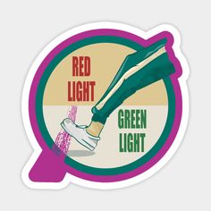 red light green light sticker on a white background