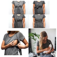 Diy's nursing tops Diy Breastfeeding Clothes, Diy Nursing Top, Diy Nursing Tops, Diy Nursing Dress, Nursing Wear Style, Diy Nursing Clothes, Diy Maternity Clothes, Diy Nursing