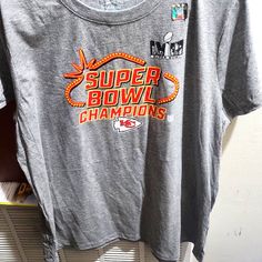 Gray Championship Chiefs Tshirt. Nike Short Sleeve Fan Apparel Top, Nike Short Sleeve Tops For Fans, Kc Chiefs, Nike Tops, Tshirt Colors, Nike Women, Womens Tops, Nike, Grey