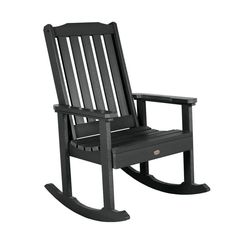 a black rocking chair on a white background