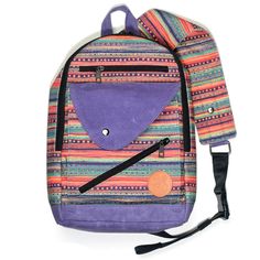 PRE-ORDER Rio Blaze Sling Backpack – Sipsey Wilder Horizontal Lines, Suitcase Packing, Turquoise And Purple, Sling Back, Cat Nap