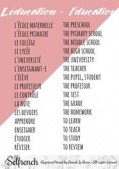 a pink and white poster with the words in french on it, which are written in different