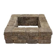 an outdoor fire pit made out of bricks on a white background with clipping for text