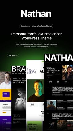 Nathan - Personal Resume CV Portfolio WordPress Theme Personal Portfolio Website, Personal Resume, Cv Portfolio, Cold Email, Website Creation, Creative Portfolio