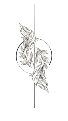 Эскиз для тату Tattoo Designs Medium Size, Creative Pisces Tattoo, Koi Fish Stencil Tattoo Designs, Pisces Line Art, Unique Beautiful Tattoos, Single Needle Tattoo Sleeve, Japanese Koi Fish Tattoo Design Lotus Flowers, Floral Fish Tattoo, Koi Fish Line Art Tattoo