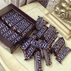 a box of hersheys sitting on top of a table