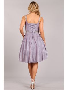 Sheer elegant dress by Cinderella Couture is the perfect choice for women. Sculpted in a metallic glitter fabric, this enticing sleeveless piece flourishes a sweetheart neckline on a pleated surplice bodice. Comes in lilac and it is draped with bejeweled straps, while the back is nipped with a lace-up detail as the A-line ski. Glitter Short Dress, Glitter Cocktail Dress, Rose Gold Prom, Glitter Shorts, Off Shoulder Gown, Baby Couture, Bra Cup, Color Lila, Corset Back