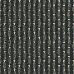 a black and green striped wallpaper with small white flowers on the top of it