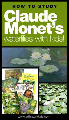 how to study claude money's water lilies with kids book cover