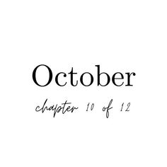 the word october written in black on a white background