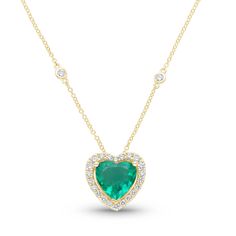 Ardent Heart II Necklace - YG - Belmont Sparkle Heart-shaped Emerald Necklaces For Anniversary, Heart-shaped Emerald Necklace For Anniversary, Anniversary Heart-shaped Emerald Necklace, Fine Jewelry May Birthstone Heart Cut Necklace, Fine Jewelry Diamond Heart Necklace With Gemstone, Heart Cut Emerald Jewelry In Yellow Gold, Elegant Heart-shaped Emerald Jewelry, Elegant Heart Necklace For May Birthstone, Emerald Heart Cut Necklace For Anniversary