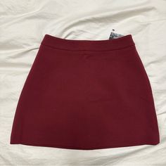 Brand New With Tags! Size 2 Zipper On The Back Trendy Red Mini Skirt For Work, Chic Red Skort For Fall, Casual Burgundy Mini Skirt For Spring, Burgundy Mini Skirt For Fall, Dark Red Skirt, Red Skirt, Maroon Red, Cool Fits, Red Skirts