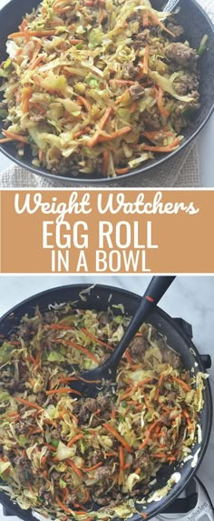 an egg roll in a bowl with vegetables