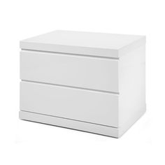 a white chest of drawers on a white background