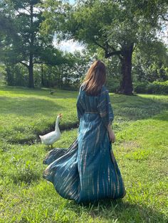 Bohemian Flowy Robe With Kimono Sleeves, Flowy Maxi Dress With Kimono Sleeves, Green Bohemian Wrap Maxi Dress, Vacation Kimono With Natural Dye And Kimono Sleeves, Vacation Kimono With Natural Dye, Bohemian Indigo Long Sleeve Kimono, Blue Bohemian Long Kimono, Green Bohemian Maxi Length Kimono, Indigo Long Sleeve Bohemian Kimono