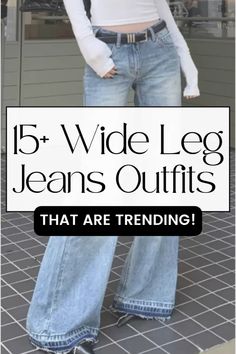 Here are the best wide leg jeans outfits that are trending right now. Click to learn more! Flared Ankle Jeans Outfit, Faded Wide Leg Jeans Outfit, Fall Outfits Women Wide Leg Jeans, Cropped Wide Leg Pants Outfit Fall, Big Leg Jeans Outfit, Styling Wide Legged Jeans, Shoes To Wear With Wide Leg Jeans Fall, Wide Leg Jean Styling, Wide Leg Jeans Sweater Outfit