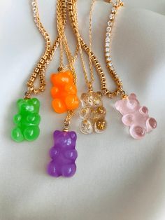 "Teddy Necklace, Gummy Necklace, Gold Necklace, Gummy Bear Necklace, Shiny Gummies, Gummy Bear Earring, Teddy Earring,Gift For Her This Teddy Necklace & Earring will add style to your life! You will meet with happiness with this elegant necklace & earring. The perfect gift for both you and your loved ones! Give a personal touch that will warm the hearts of your bridesmaids, lover, mother, and friends or loved ones. It is a great gift for special occasions with its elegant structure. You can use Teddy Necklace, Gummy Bear Necklace, Earrings Outfit, Bear Necklace, Earring Gift, Earring Holder, Elegant Necklace, Gummy Bear, Elegant Necklaces