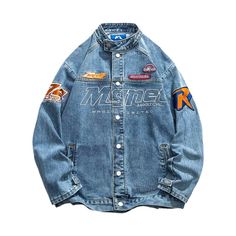 Slay the summer season with our 2023 Spring-Summer Collection oversized denim jacket with patches. This boho style jacket is loaded with unique features that will have you looking your absolute best. From the oversized shape and stitched patches to the buttoned closure. this jacket is sure to turn heads!Distinctive Features: Oversized Fit: Get a look that's both stylish and unfussy with an oversized silhouette that flatters your figure. Embroidered Patches: Get creative with embroidered patches Oversized Denim Blue Jacket With Patchwork, Trendy Denim Blue Jacket With Patch Pockets, Oversized Casual Denim Jacket With Patchwork, Casual Oversized Patchwork Denim Jacket, Summer Patchwork Denim Jacket With Long Sleeves, Urban Patchwork Denim Jacket For Streetwear, Trendy Patchwork Denim Jacket For Streetwear, Urban Patchwork Denim Jacket With Long Sleeves, Oversized Long Sleeve Denim Jacket With Patches