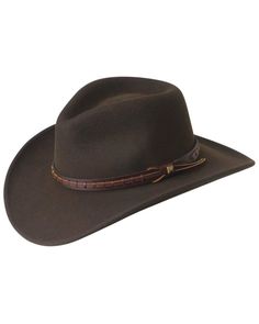 Wind River by Bailey Men's Firehole Brown Western Hat | Sheplers Brown Leather Hat, Wind River, Types Of Hats, Felt Cowboy Hats, Western Hat, Western Hats, Leather Hats, Cowgirl Hats, Beautiful Hats