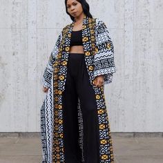 Set of 2 Madiha African Print Kimono Ankara Jacketankara | Etsy Ankara Kimono Jacket, African Print Jacket, Ankara Kimono, Kimono Outfits, Ankara Dress Designs, Africa Clothing, Kimono Boho