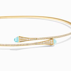 18 Karat Yellow Gold Diamond Slim Slip-On CollarThis distinctive design features a necklace crafted from 18K white, rose, or yellow gold, brilliant-cut diamonds, and capped with precious gemstones of your choice. Cleo by Marli draws inspiration from Cleopatra, evoking her strength and power capturing enriching color and daring design. Yellow Turquoise, Wrist Wrap, Necklace Craft, Hinged Bracelet, Precious Gemstones, Rose Gold Diamonds, Rose Gold Necklace, Ring Size Guide, Perfect Ring