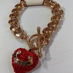 Heavy Sold, Really Nice Bar Closure Loop, Red Rhinestone With "I Love You" Ribbon On Front. Fashion Jewelry New In Backing Card Trendy Red Jewelry With Rhinestones, Dope Jewelry Accessories, Dope Jewelry, Red Rhinestone, Red Gold, Womens Jewelry Necklace, I Love You, Really Cool Stuff, Ribbon