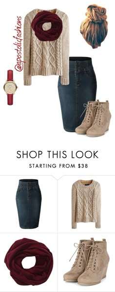 "Apostolic Fashions #938" by apostolicfashions on Polyvore featuring LE3NO, Joules and Burberry Jean Skirt And Sweater Outfit, Skirt And Sweater Outfit Fall, Outfit Stiefel, Skirt And Sweater Outfit, Maroon Scarf, Skirt Boots, Skirt Winter