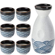 PRICES MAY VARY. Include:You will receive 1 sake bottle and 6 cups, packed in box.The elegant nature of this sake gift set makes it a great gift for any sake or Japanese culture enthusiast in your life. Perfect for Fathers Day, Birthday, Anniversary, wedding, Christmas. Perfect Size: Bottle: about 5.19 x 2 inch,170ML.Cups:about 1.96 x 1.51inch,35ML.Suitable for hot or cold sake, warm the bottle in hot water to keep serving your sake at the right temperature for hot, or simply fill with chilled r Ceramic Japanese, Family Bar, Sake Cups, Drinkware Sets, Japanese Sake, Rice Wine, Simplistic Design