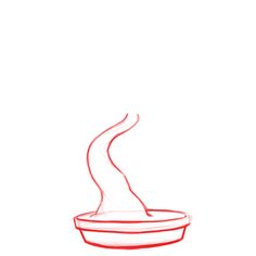 a drawing of a bowl filled with liquid