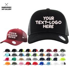 DESIGN YOUR OWN CUSTOMIZED BASEBALL CAP MESH BACK with EMBROIDERY ART GALLERY! Please Follow the Steps to Order! Customized Hats for Men and Women, we offer you the best quality printing work. Write us your text or send your logo via Etsy Messages and have it embroidered on your Baseball Cap :) You'll love our customized hats! Your artwork, a joke, your name, your company logo. Put your own artwork and let your Custom hat reflect you. Personalized caps are great gifts for everyone, every age! De Custom Logo Flat Bill Snapback Hat For Sports Events, Custom Logo Snapback Hat For Sports Events, Custom Logo Flat Bill Snapback For Sports Events, Customizable Black Trucker Hat For Sports, Customizable Black Sports Hat, Sports Cap Without Tags, Customizable Black Snapback Hat For Sports Events, Customizable Black Snapback Hat For Sports, Customizable Black Hats For Baseball Season