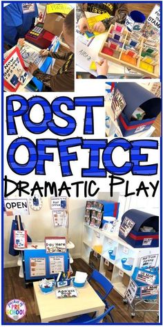 post office dramatic play for kids to practice their writing and spelling skills in the classroom