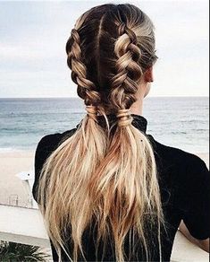 10 cute hairstyles for swimming Easy Braid Styles, Dutch Braid Hairstyles, Swimming Hairstyles, Gym Hairstyles, Cool Braid Hairstyles, Peinados Fáciles Para Cabello Corto, Easy Braids, Easy Hair, Braided Hairstyles Easy