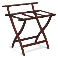 a wooden rack with two legs on it