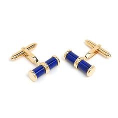 Exquisite Lapis Lazulite double barrelled cufflinks, hand inlaid inside solid 9k Yellow Gold. Each pair comes in an exquisite Aspinal signature jewellery presentation box. Smart Business Attire, London Jewelry, Double Barrel, Smart Business, Aspinal Of London, Signature Jewelry, Cufflinks Men, Gold Enamel, Coven