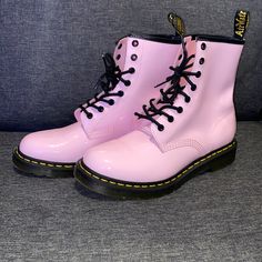 In Amazing Condition Was Worn Once In Pink Shoes Dr Martens, Pink Boots, Dr Martens Shoes, Martens Shoes, Moto Boots, Dr. Martens, Size 10, Women Shoes, Boots