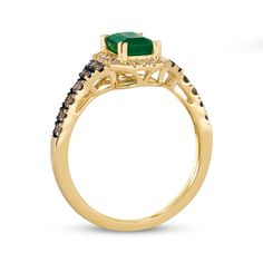 Chocolate Diamonds, Emerald Diamond Ring, Emerald Diamond, Emerald Cut, Ring Designs, Emerald, Diamond Ring, Stone, Gold