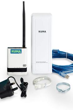 the kit includes two routers, an extension cable, and other items to make it easier for people to use