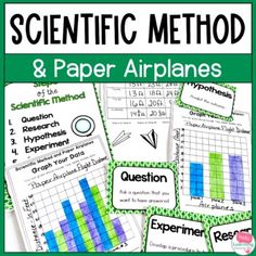 the scientific method and paper airplanes for students to use in their science projects, including graphing