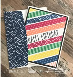 two colorful birthday cards with polka dots on them