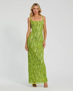 Embellished Scoop Neck Gown