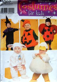 the children's costumes are all in different styles and sizes, including one for each child