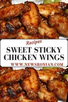 the recipe for sweet sticky chicken wings