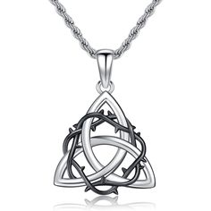 PRICES MAY VARY. 【Celtic Trinity Knot Necklace】- Celtic trinity knot is constructed of one continuous line interweaving around itself, represents no beginning or end, an eternal spiritual life. Also symbolized love, honor, and protect. 【MATERIAL】- Our irish celtic knot pendant for men made of high-quality 925 sterling silver, nickel-free, lead-free cadmium-free and hypoallergenic, comfortable for everyday day wearing! 【Details】- The size of this sterling silver celtic knot necklace for men is 1. Trinity Necklace, Celtic Knot Necklace, Celtic Knot Pendant, Celtic Trinity Knot, Celtic Necklace, Trinity Knot, Irish Jewelry, Irish Celtic, Necklace For Men