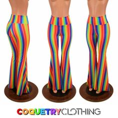 Rainbow Stripe Solar Flare Leggings with High Waist - 156701 Hippie Style Multicolor Flare Bottoms, Bohemian Multicolor Flare Bottoms, Playful Rainbow Summer Bottoms, Rainbow Flare Pants, Multicolor Fitted Full-length Yoga Pants, Carina Nebula, Star Formation, Solar Flare, Muffin Top